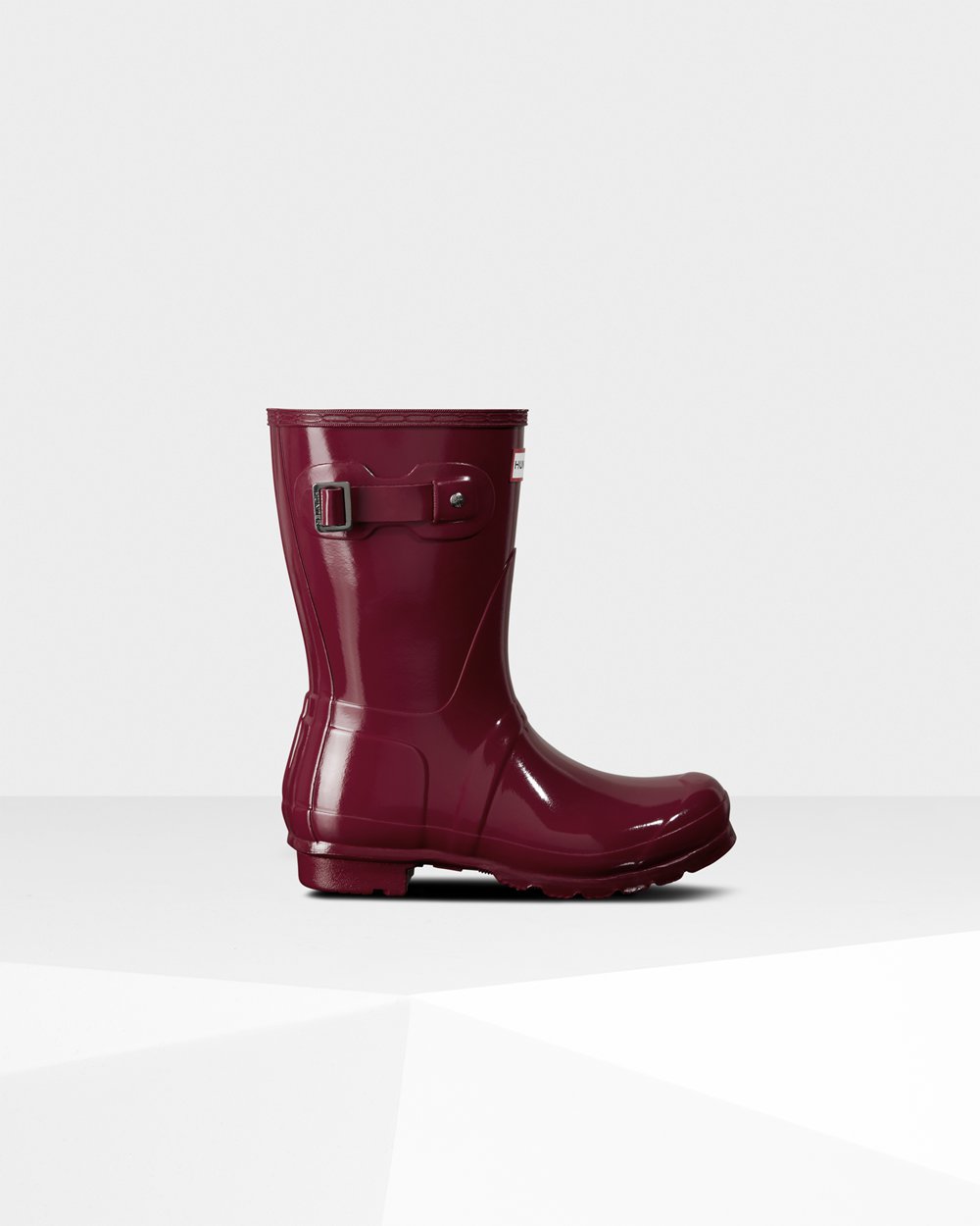 Hunter Original Gloss For Women - Short Rain Boots Claret/Red | India EWTBF0683